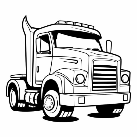 Vector illustration of a big truck isolated on a white backgroun