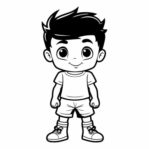 cute little boy cartoon vector illustration graphic design vecto