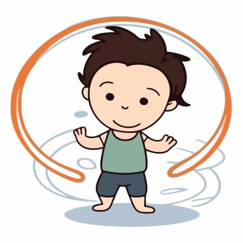 cute little boy cartoon vector illustration graphic design with