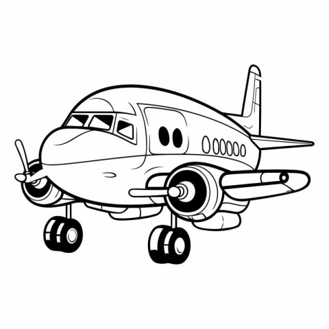 Airplane icon. Cartoon illustration of airplane vector icon for