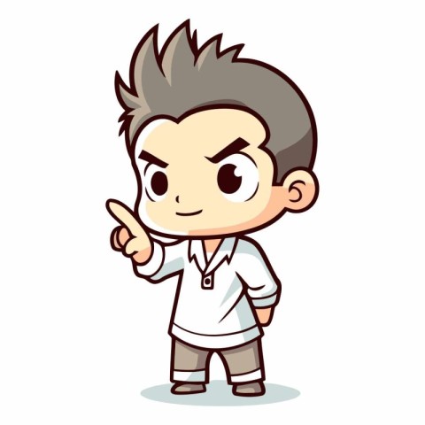 Thumbs up - Boy Cartoon Mascot Character Vector Illustration