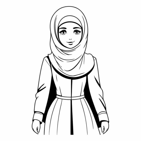 Arabic woman in hijab cartoon vector illustration graphic design