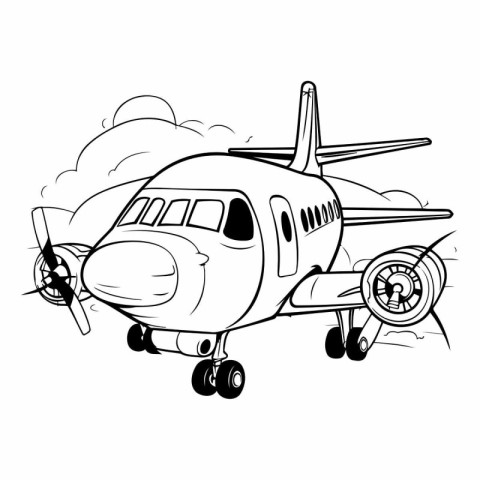 airplane flying on white background vector illustration graphic