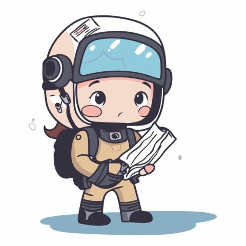 Astronaut kid cartoon vector illustration. Cute cartoon astronau