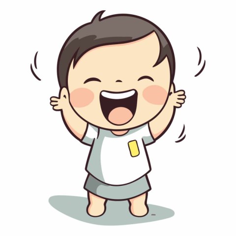 Happy Kid - Vector Illustration. Isolated On White Background.