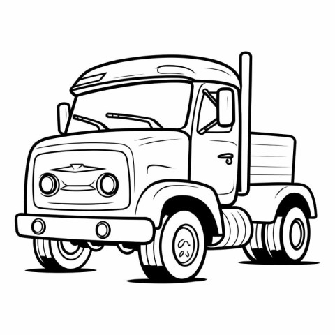 Truck of a cartoon truck on white background.