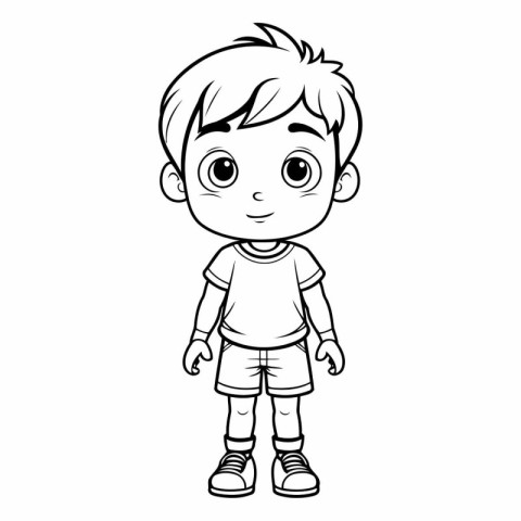 Cute little boy cartoon vector illustration graphic design vecto