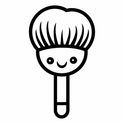 makeup brush cute kawaii character vector illustration design th