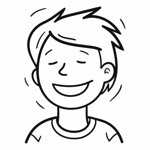 Smiling boy icon. Outline illustration of smiling boy vector ico