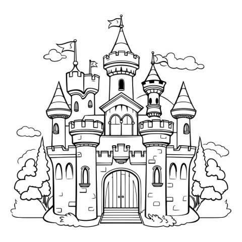 Castle design. Fairytale history medieval fantasy kingdom fairyt