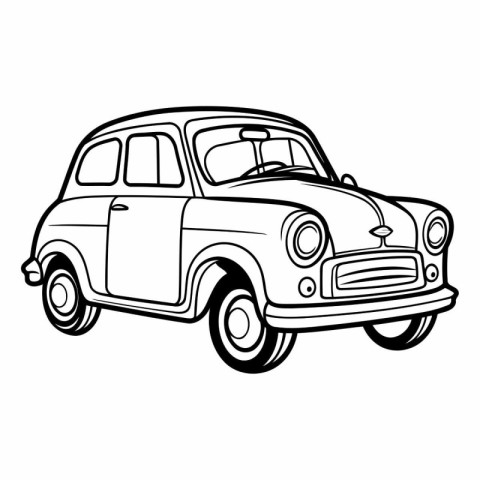 Retro car icon. Outline illustration of retro car vector icon fo