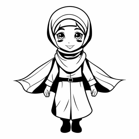 Cute little girl in a turban with a scarf