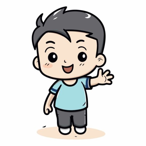 Vector illustration of a cute cartoon boy. Isolated on white bac