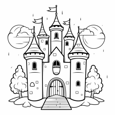 Castle icon. Fairytale kingdom fairytale and fantasy theme. Isol