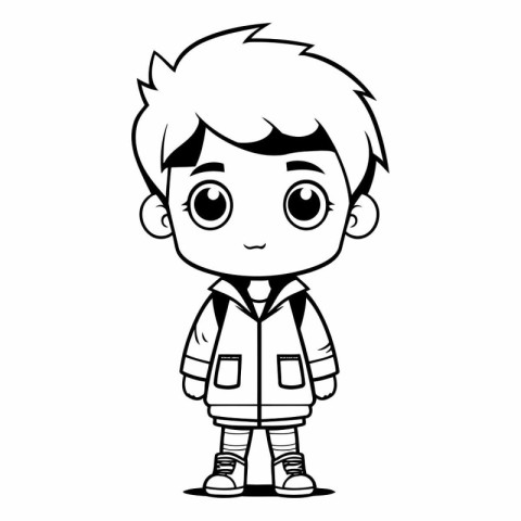 Cute Boy Cartoon Mascot Character.