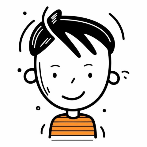 Vector illustration of a boy who smiles and looks at the camera.