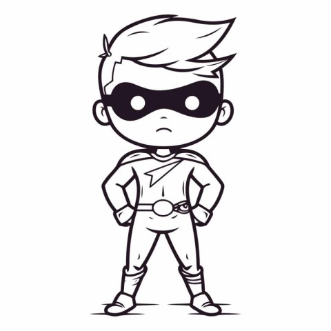 Superhero Boy Cartoon Mascot Character Vector Illustration Desig