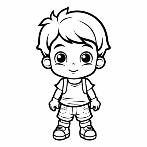 Vector illustration of Cute Little Boy Cartoon Character for Col