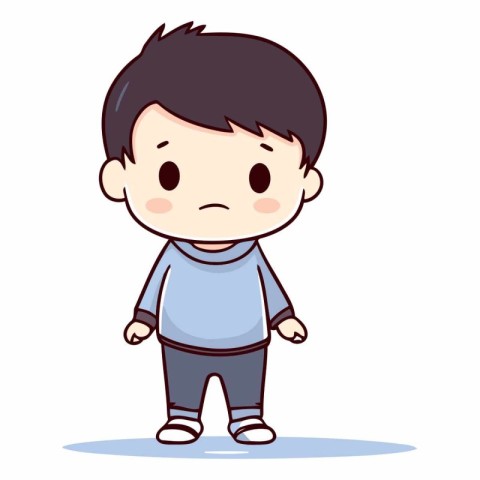 Cute boy in pajamas. Vector cartoon character illustration.