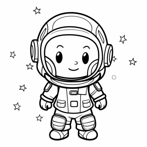 Cute astronaut with space suit and helmet cartoon vector illustr