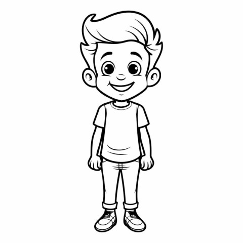 cute little boy with t-shirt and shorts vector illustration desi