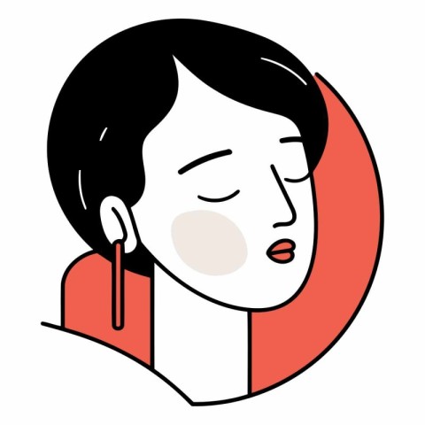 Illustration of a woman suffering from a sore throat.