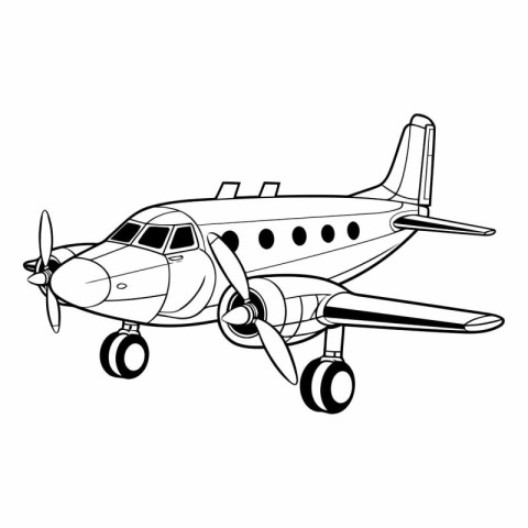 airplane transport vehicle cartoon vector illustration graphic d