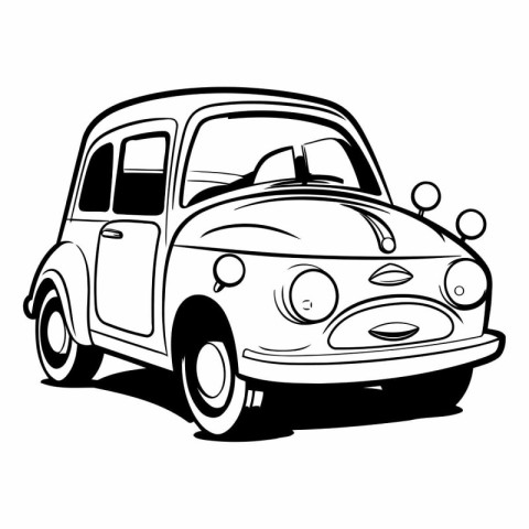 Retro car isolated on a white background for your design