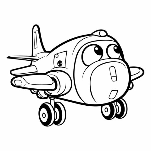 Cartoon airplane. Coloring book for children.