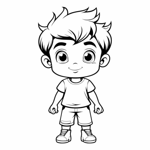 cute little boy cartoon vector illustration graphic design vecto