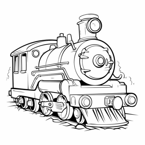 Steam locomotive of a cartoon steam locomotive.