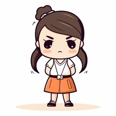 Upset Girl - Cartoon Vector IllustrationÃ¯Â»Â¿