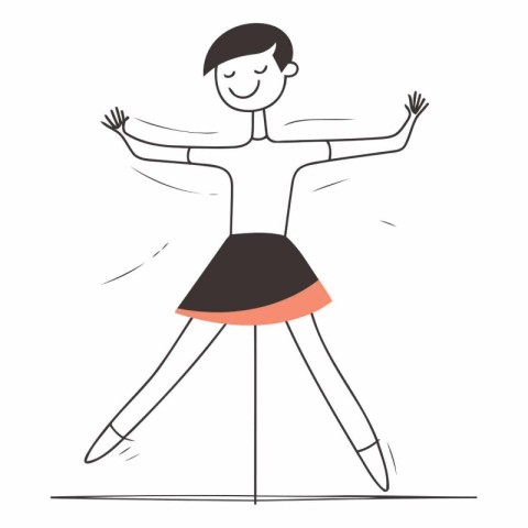 Ballet dancer. Hand drawn vector illustration of ballerina.