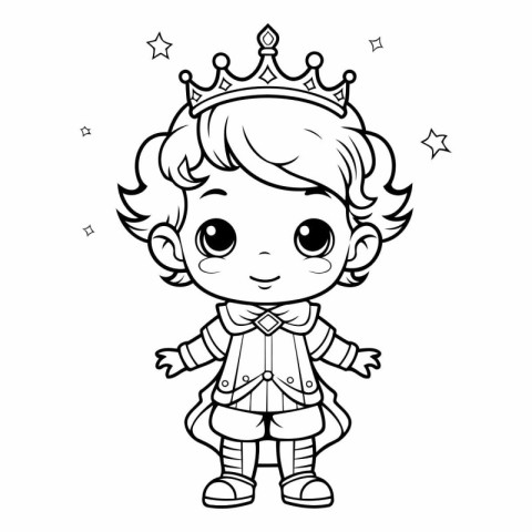 Coloring Page Outline Of cartoon prince. Coloring book for kids