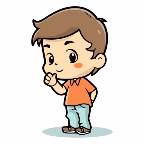 Boy Pointing Finger - Cartoon Vector IllustrationÃ¯Â»Â¿