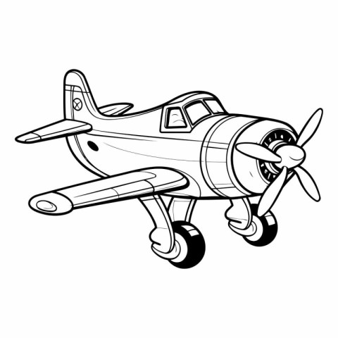 Illustration of a cartoon airplane on a white background