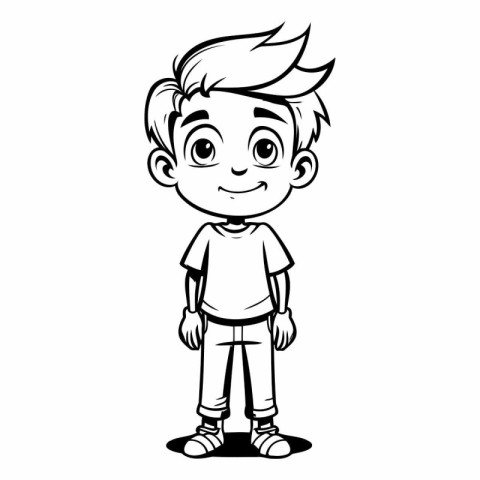 Cute boy cartoon isolated on white background for your design