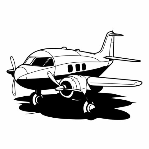 airplane on the ground vector illustration graphic design vector