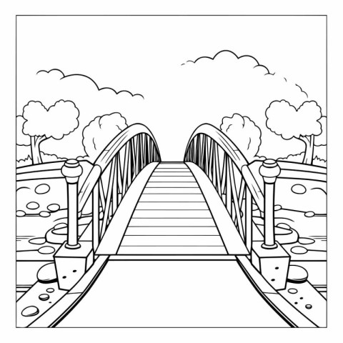 Bridge over the river graphic design eps10.