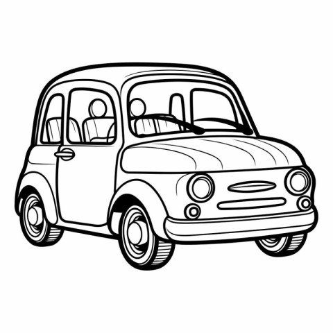 Retro car icon. Outline illustration of retro car vector icon fo