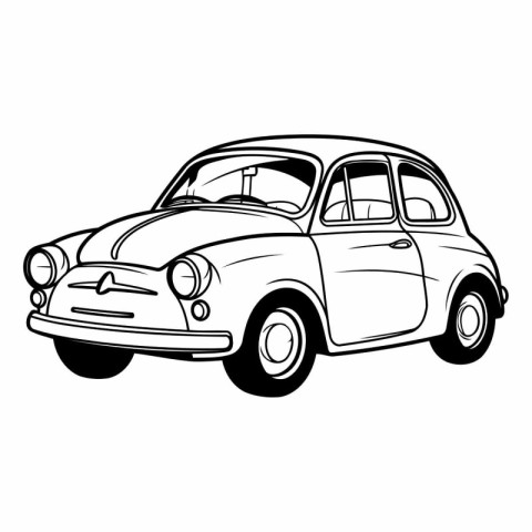 Retro car on a white background for your design