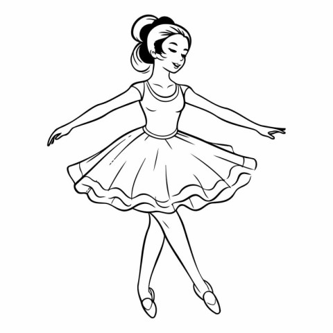 Ballerina in a tutu. Sketch.