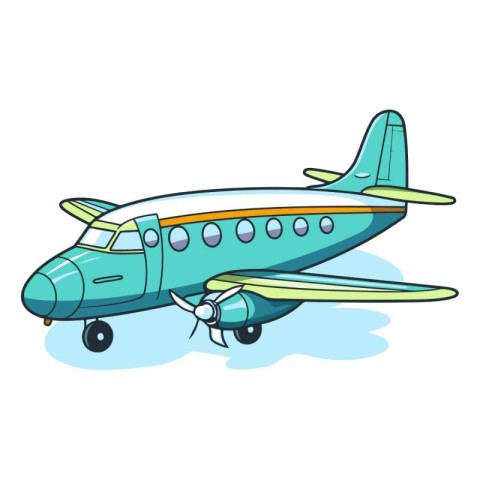 Airplane cartoon isolated on white background of airplane.