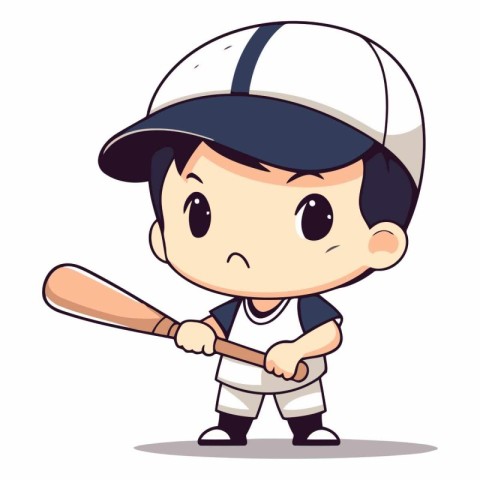 Baseball Player - Cute Cartoon Vector IllustrationÃ¯Â»Â¿