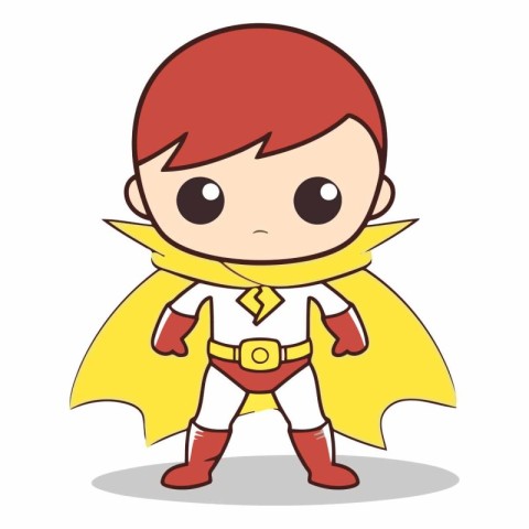 Superhero Boy Cartoon Character Vector Illustration. Superhero B