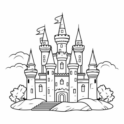 Castle design. Fairytale fantasy fairytale childhood and adorabl