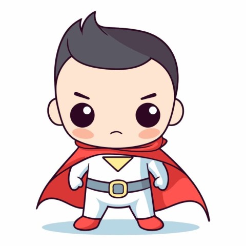 Superhero boy character design. Cute and funny cartoon vector il