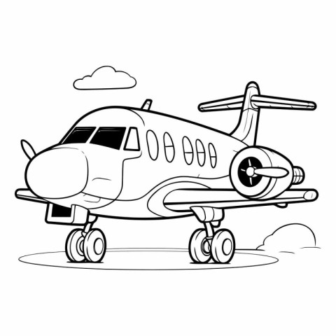 Airplane. Coloring book for children and adults