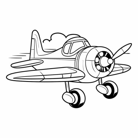 Vector illustration of a cartoon airplane on a white background.