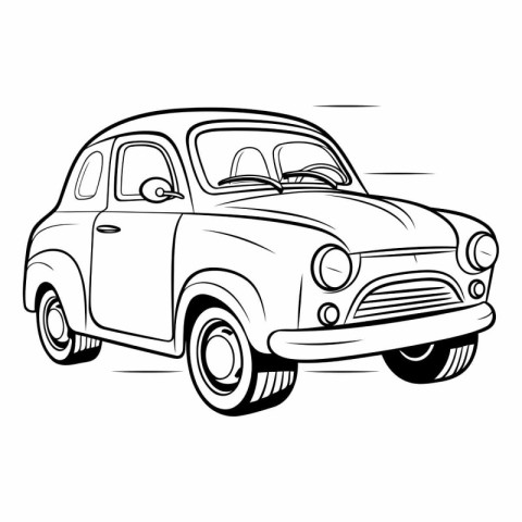 Retro car on a white background for your design